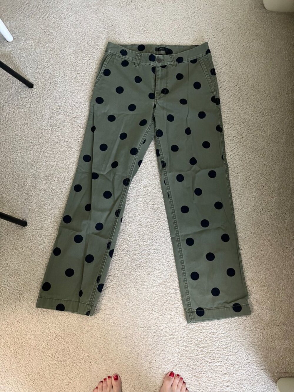 J.Crew Polka Dot Boyfriend Chino Pants - Picture 2 of 4